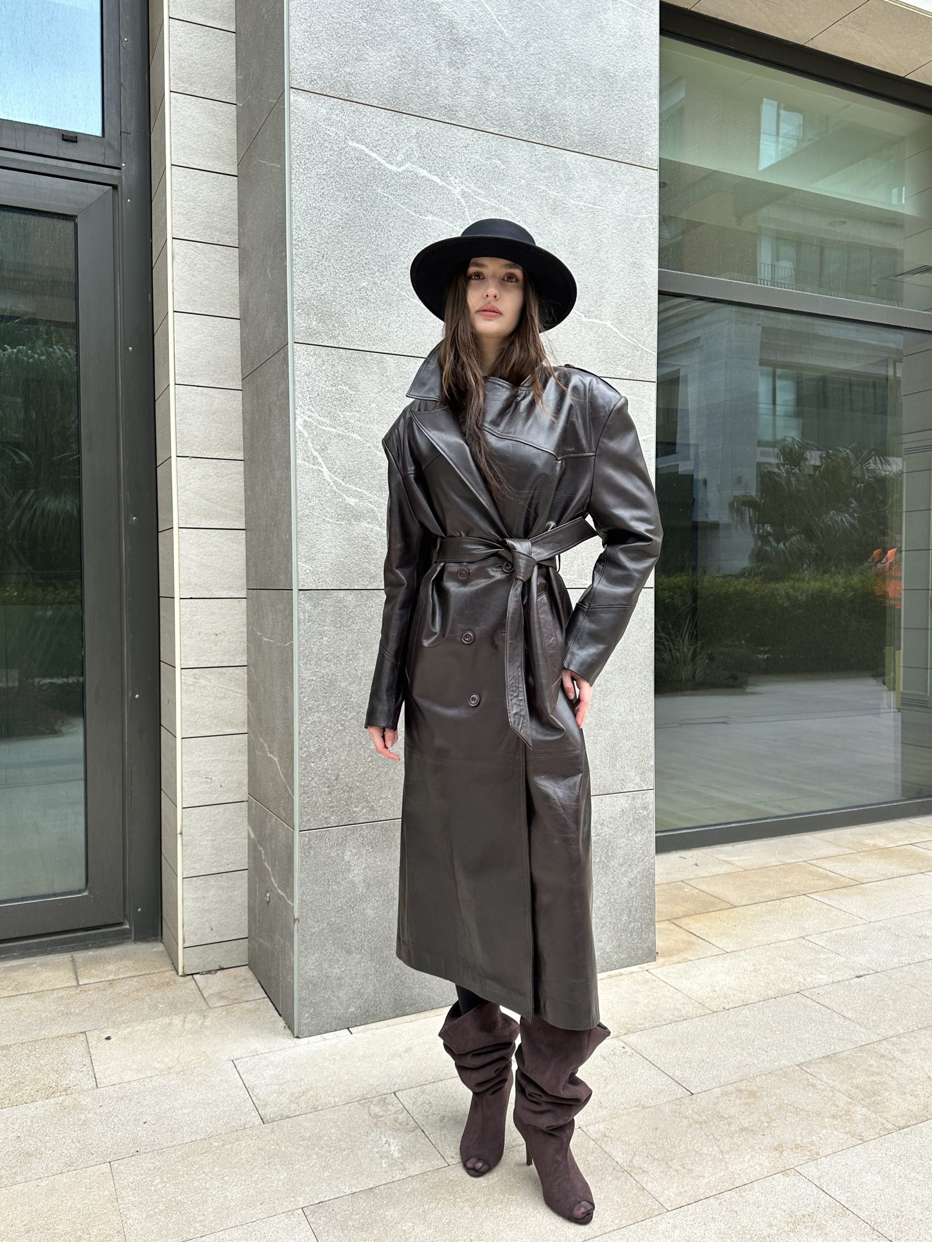 Sofia Dark Brown Leather Jacket - Image 2
