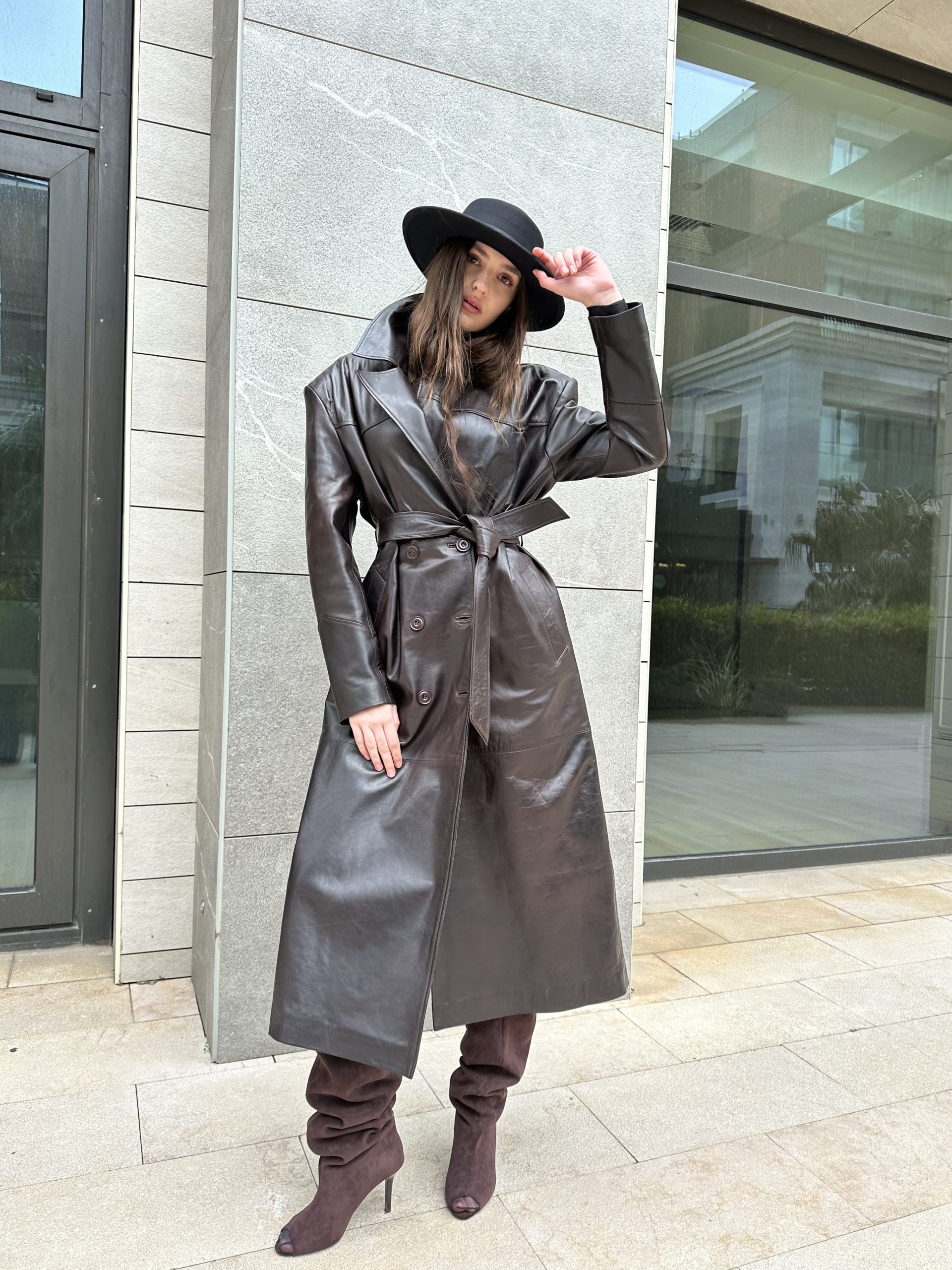 Sofia Dark Brown Leather Jacket - Image 3