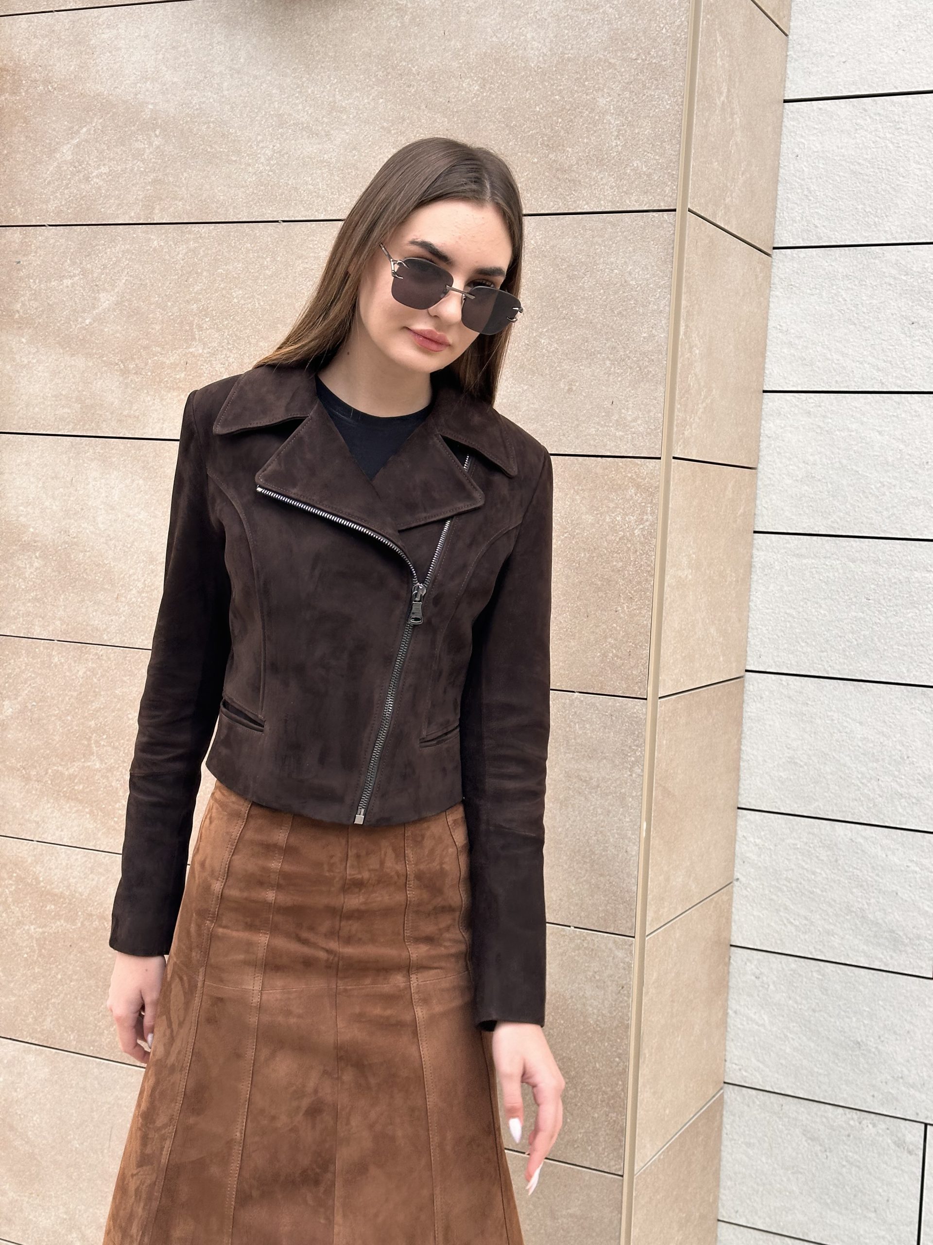Raven Dark Brown Suede Jacket - Image 2