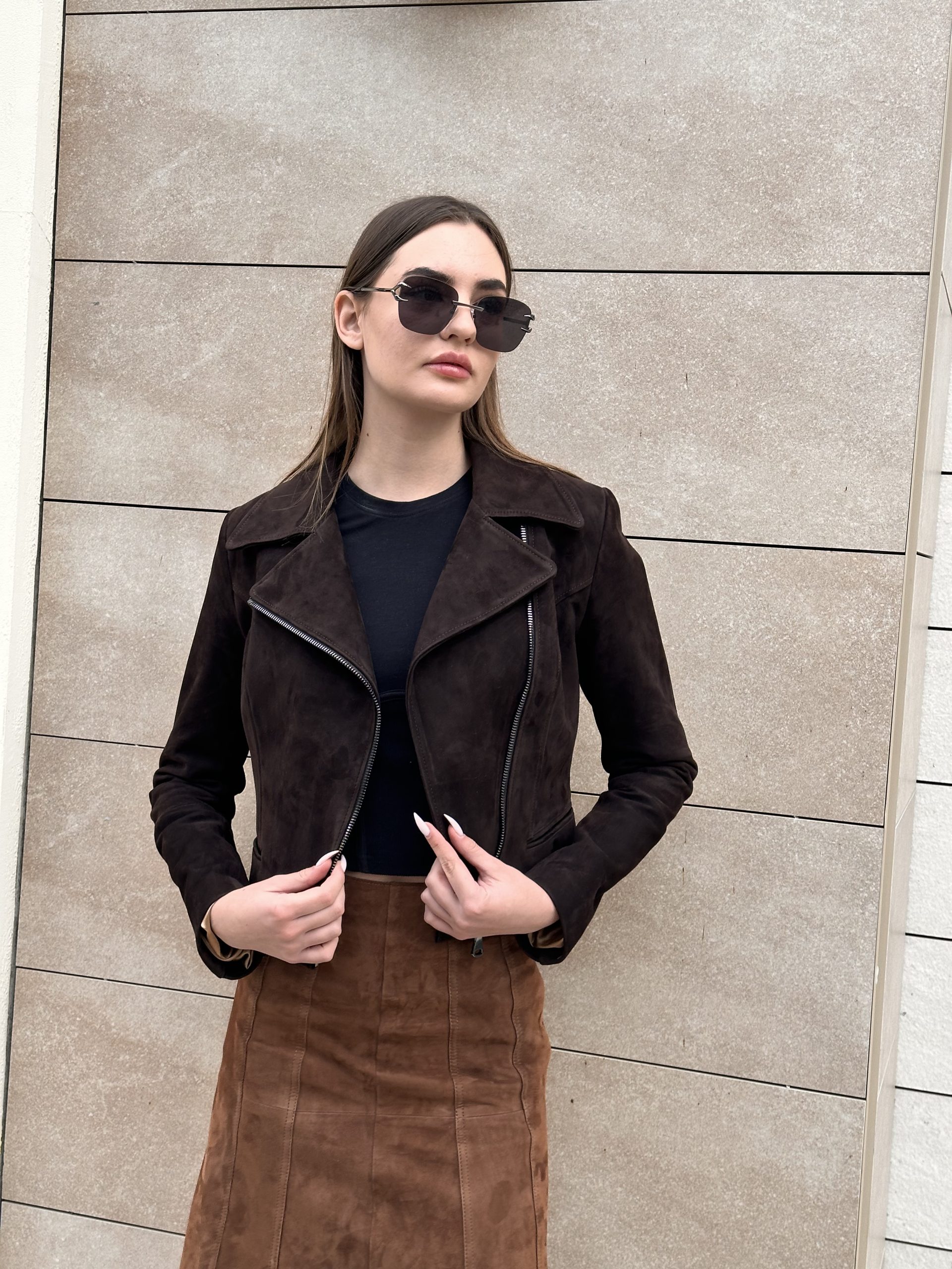 Raven Dark Brown Suede Jacket - Image 4